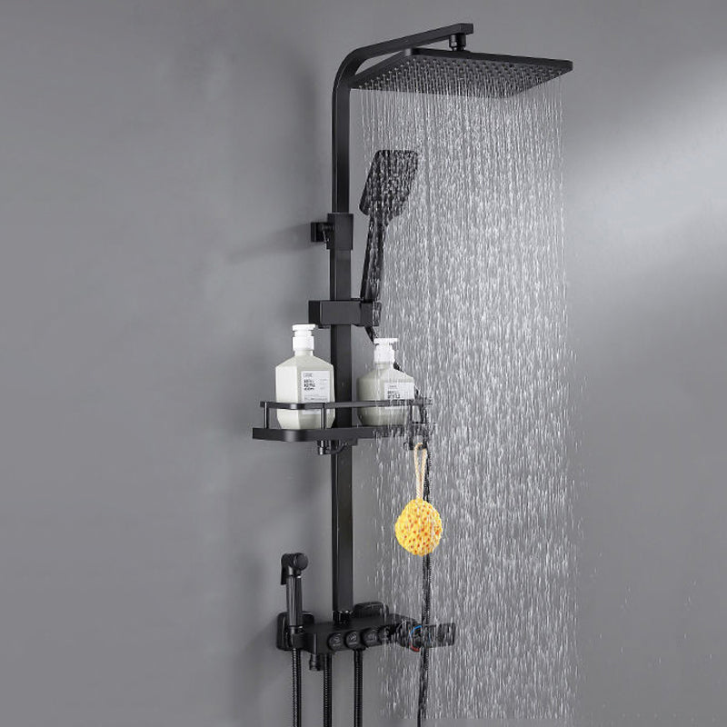 Modern Style Shower System Wall Mounted Spot Resist Shower System with Hand Shower Clearhalo 'Bathroom Remodel & Bathroom Fixtures' 'Home Improvement' 'home_improvement' 'home_improvement_shower_faucets' 'Shower Faucets & Systems' 'shower_faucets' 'Showers & Bathtubs Plumbing' 'Showers & Bathtubs' 6333973