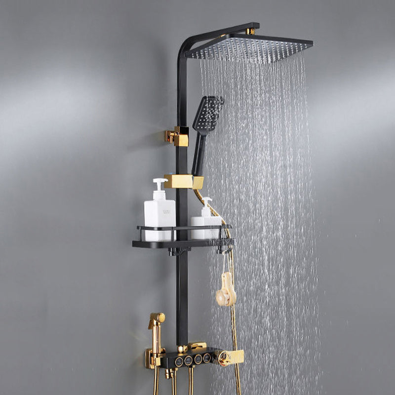 Modern Style Shower System Wall Mounted Spot Resist Shower System with Hand Shower Clearhalo 'Bathroom Remodel & Bathroom Fixtures' 'Home Improvement' 'home_improvement' 'home_improvement_shower_faucets' 'Shower Faucets & Systems' 'shower_faucets' 'Showers & Bathtubs Plumbing' 'Showers & Bathtubs' 6333976
