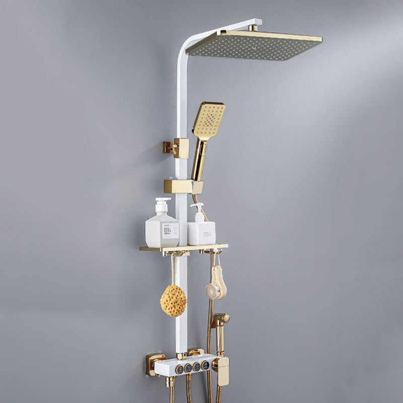 Modern Style Shower System Wall Mounted Spot Resist Shower System with Hand Shower Clearhalo 'Bathroom Remodel & Bathroom Fixtures' 'Home Improvement' 'home_improvement' 'home_improvement_shower_faucets' 'Shower Faucets & Systems' 'shower_faucets' 'Showers & Bathtubs Plumbing' 'Showers & Bathtubs' 6333977