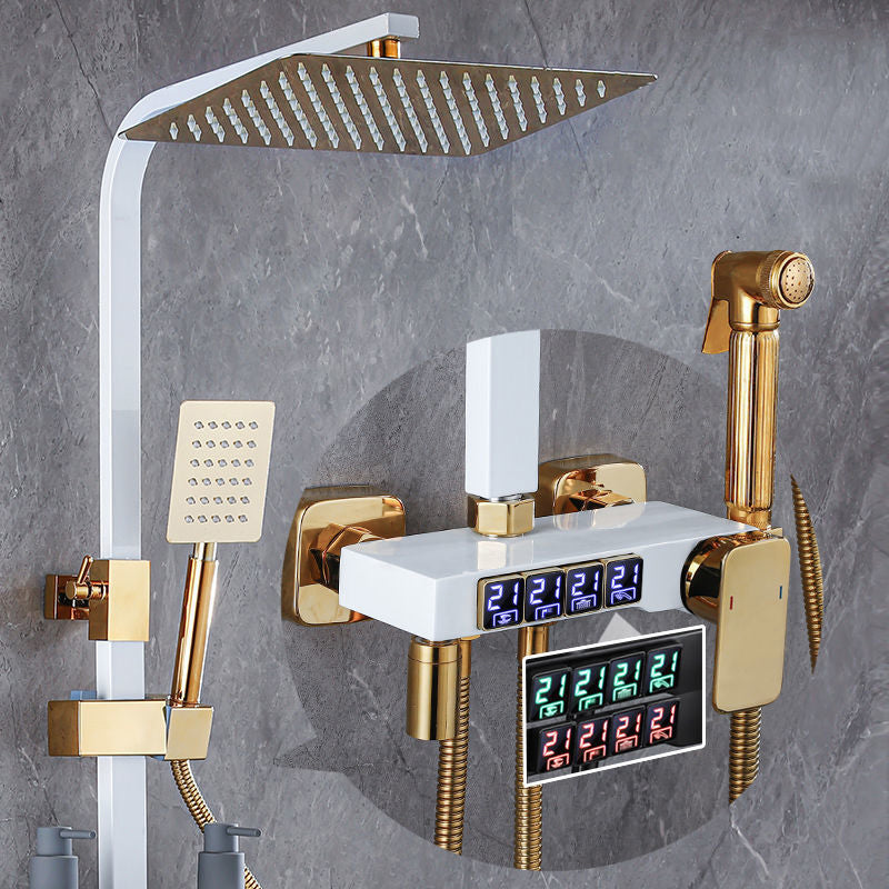Modern Style Shower System Wall Mounted Spot Resist Shower System with Hand Shower Digital Display Included Clearhalo 'Bathroom Remodel & Bathroom Fixtures' 'Home Improvement' 'home_improvement' 'home_improvement_shower_faucets' 'Shower Faucets & Systems' 'shower_faucets' 'Showers & Bathtubs Plumbing' 'Showers & Bathtubs' 6333978