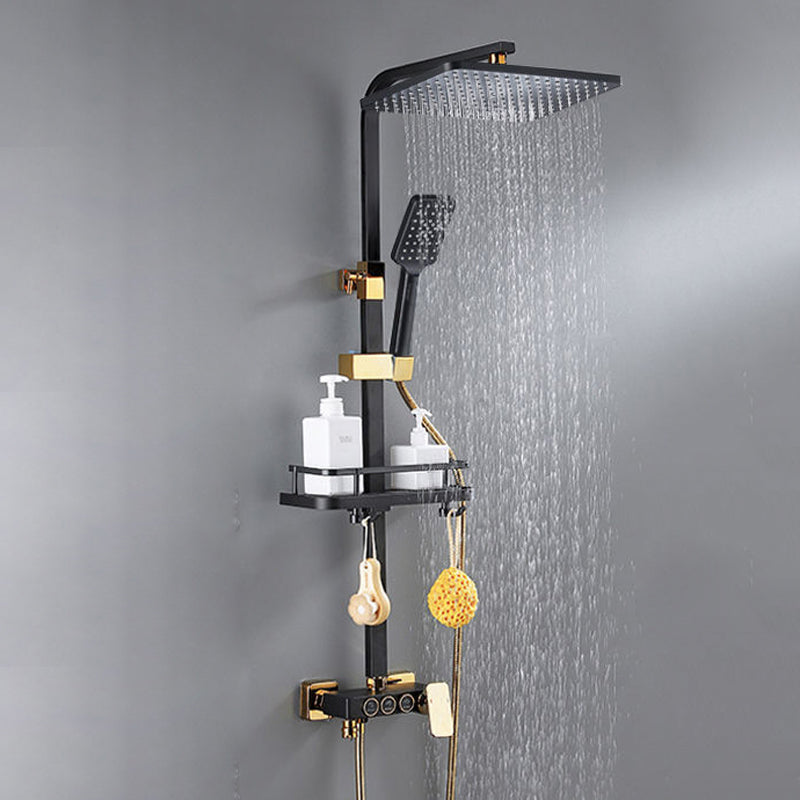 Modern Style Shower System Wall Mounted Spot Resist Shower System with Hand Shower Clearhalo 'Bathroom Remodel & Bathroom Fixtures' 'Home Improvement' 'home_improvement' 'home_improvement_shower_faucets' 'Shower Faucets & Systems' 'shower_faucets' 'Showers & Bathtubs Plumbing' 'Showers & Bathtubs' 6333995