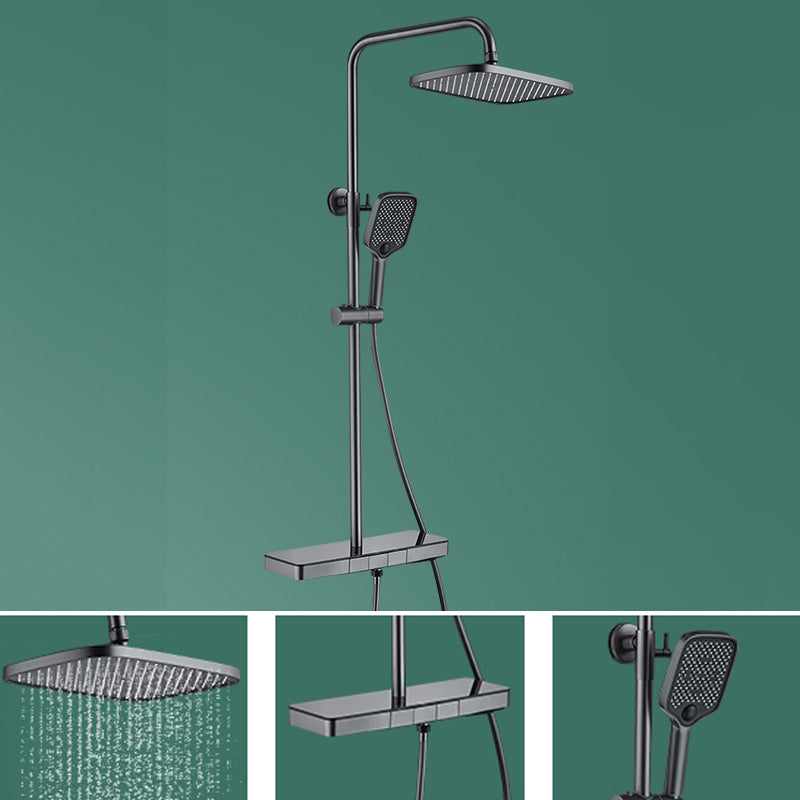 Wall Mounted Swivel Shower Trim Brass 2 Shower Heads Shower Set Silver Gray 3 Clearhalo 'Bathroom Remodel & Bathroom Fixtures' 'Home Improvement' 'home_improvement' 'home_improvement_shower_faucets' 'Shower Faucets & Systems' 'shower_faucets' 'Showers & Bathtubs Plumbing' 'Showers & Bathtubs' 6333999