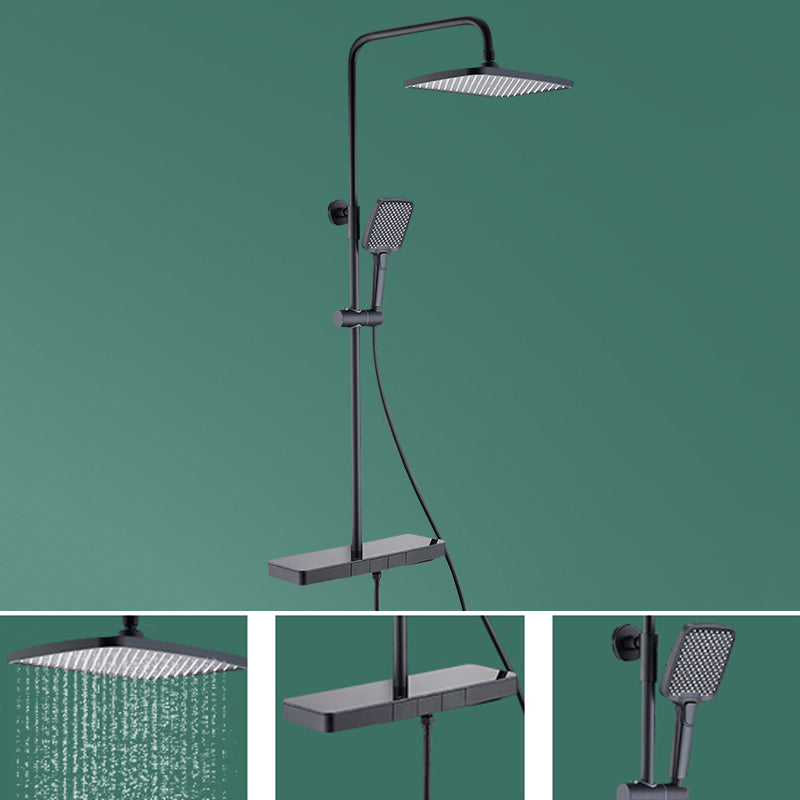 Wall Mounted Swivel Shower Trim Brass 2 Shower Heads Shower Set Black 3 Clearhalo 'Bathroom Remodel & Bathroom Fixtures' 'Home Improvement' 'home_improvement' 'home_improvement_shower_faucets' 'Shower Faucets & Systems' 'shower_faucets' 'Showers & Bathtubs Plumbing' 'Showers & Bathtubs' 6334001