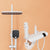 Modern Square Swivel Shower Metal Shower Head Shower Faucet on Wall White Temperature Control Clearhalo 'Bathroom Remodel & Bathroom Fixtures' 'Home Improvement' 'home_improvement' 'home_improvement_shower_faucets' 'Shower Faucets & Systems' 'shower_faucets' 'Showers & Bathtubs Plumbing' 'Showers & Bathtubs' 6334016