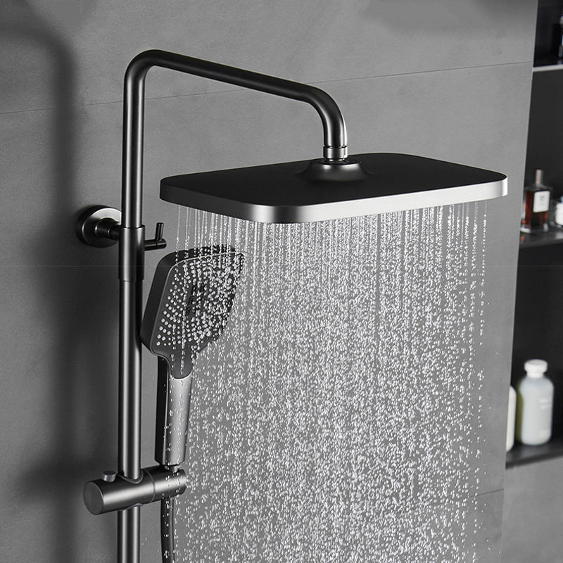 Modern Square Swivel Shower Metal Shower Head Shower Faucet on Wall Clearhalo 'Bathroom Remodel & Bathroom Fixtures' 'Home Improvement' 'home_improvement' 'home_improvement_shower_faucets' 'Shower Faucets & Systems' 'shower_faucets' 'Showers & Bathtubs Plumbing' 'Showers & Bathtubs' 6334022
