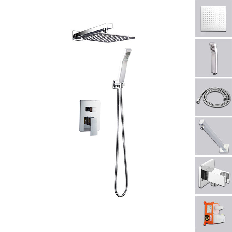 Modern Style Shower System Ceiling Mounted Spot Resist Handle Lever Shower System Chrome Valve body with box Clearhalo 'Bathroom Remodel & Bathroom Fixtures' 'Home Improvement' 'home_improvement' 'home_improvement_shower_faucets' 'Shower Faucets & Systems' 'shower_faucets' 'Showers & Bathtubs Plumbing' 'Showers & Bathtubs' 6334046