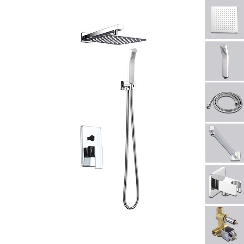 Modern Style Shower System Ceiling Mounted Spot Resist Handle Lever Shower System Chrome Valve body without box Clearhalo 'Bathroom Remodel & Bathroom Fixtures' 'Home Improvement' 'home_improvement' 'home_improvement_shower_faucets' 'Shower Faucets & Systems' 'shower_faucets' 'Showers & Bathtubs Plumbing' 'Showers & Bathtubs' 6334048