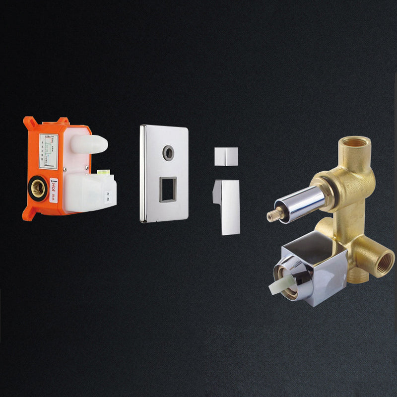 Modern Style Shower System Ceiling Mounted Spot Resist Handle Lever Shower System Clearhalo 'Bathroom Remodel & Bathroom Fixtures' 'Home Improvement' 'home_improvement' 'home_improvement_shower_faucets' 'Shower Faucets & Systems' 'shower_faucets' 'Showers & Bathtubs Plumbing' 'Showers & Bathtubs' 6334051