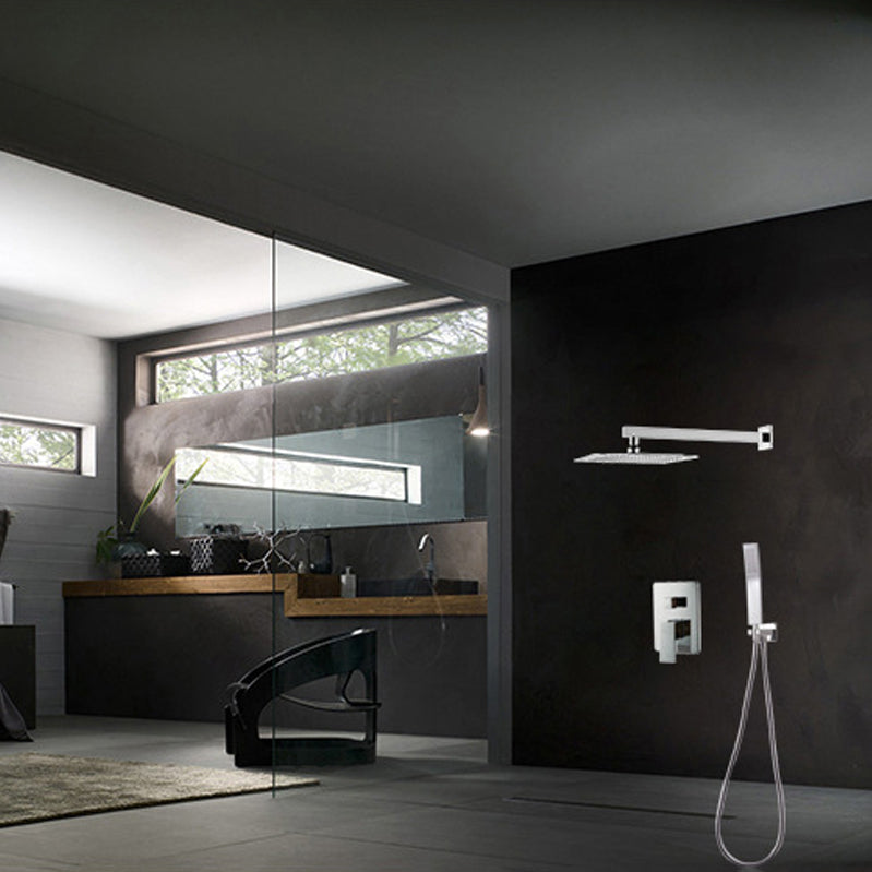 Modern Style Shower System Ceiling Mounted Spot Resist Handle Lever Shower System Clearhalo 'Bathroom Remodel & Bathroom Fixtures' 'Home Improvement' 'home_improvement' 'home_improvement_shower_faucets' 'Shower Faucets & Systems' 'shower_faucets' 'Showers & Bathtubs Plumbing' 'Showers & Bathtubs' 6334058