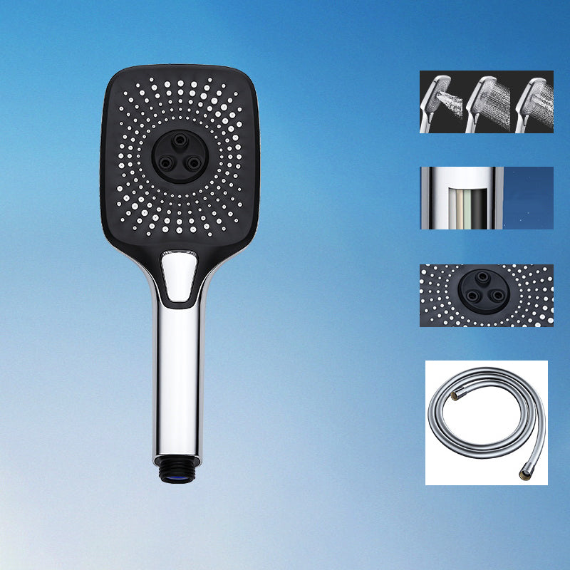 Wall Mounted Handheld Shower Head Modern Metal Hand Shower Head Square PVC Hose Shower Head with Hose Clearhalo 'Bathroom Remodel & Bathroom Fixtures' 'Home Improvement' 'home_improvement' 'home_improvement_shower_heads' 'Shower Heads' 'shower_heads' 'Showers & Bathtubs Plumbing' 'Showers & Bathtubs' 6334099