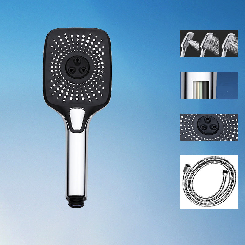 Wall Mounted Handheld Shower Head Modern Metal Hand Shower Head Square Stainless Steel Hose Shower Head with Hose Clearhalo 'Bathroom Remodel & Bathroom Fixtures' 'Home Improvement' 'home_improvement' 'home_improvement_shower_heads' 'Shower Heads' 'shower_heads' 'Showers & Bathtubs Plumbing' 'Showers & Bathtubs' 6334103