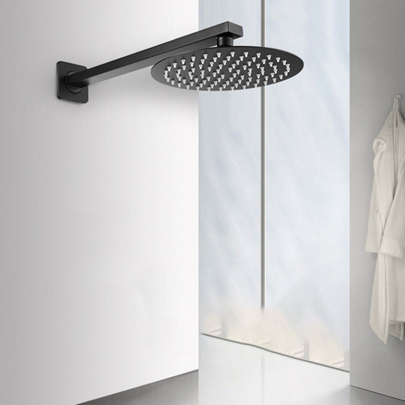 Square and Round Stainless Steel Fixed Shower Head Ceiling Mounted Shower Head in Black 12"L x 12"W Round Clearhalo 'Bathroom Remodel & Bathroom Fixtures' 'Home Improvement' 'home_improvement' 'home_improvement_shower_heads' 'Shower Heads' 'shower_heads' 'Showers & Bathtubs Plumbing' 'Showers & Bathtubs' 6334113