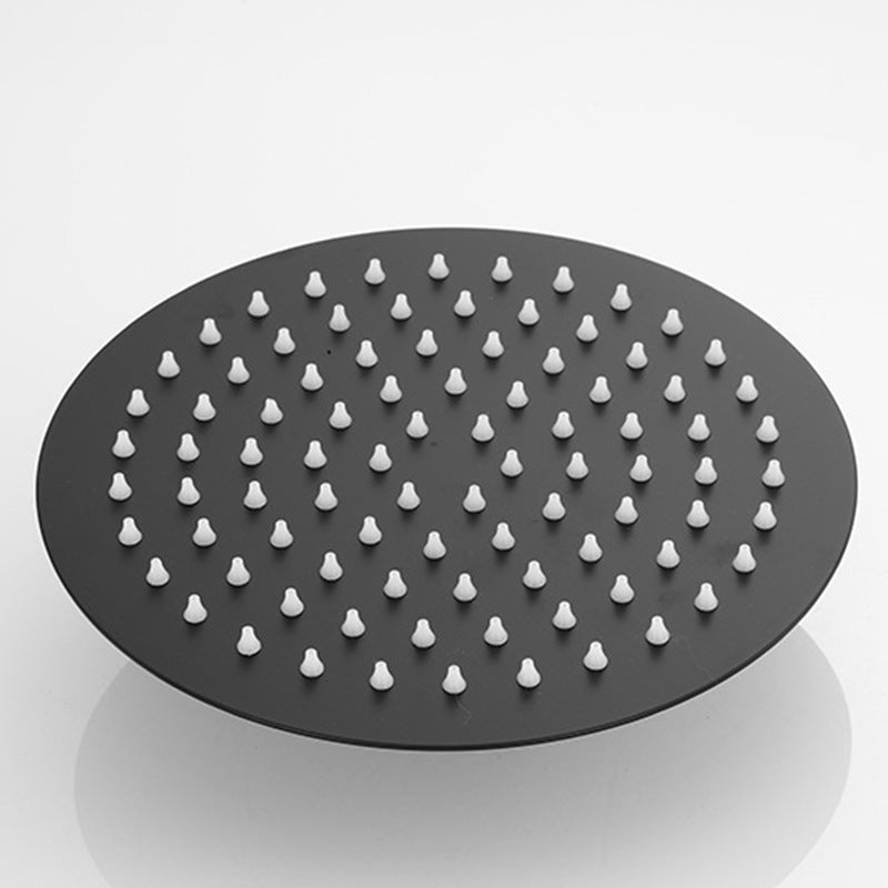 Square and Round Stainless Steel Fixed Shower Head Ceiling Mounted Shower Head in Black Clearhalo 'Bathroom Remodel & Bathroom Fixtures' 'Home Improvement' 'home_improvement' 'home_improvement_shower_heads' 'Shower Heads' 'shower_heads' 'Showers & Bathtubs Plumbing' 'Showers & Bathtubs' 6334115