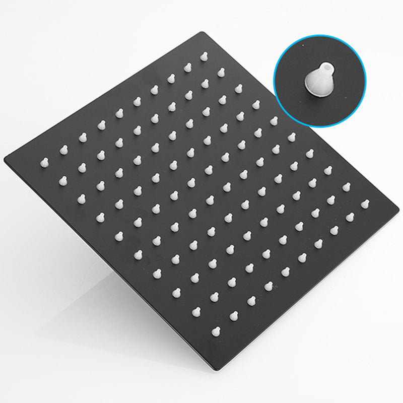 Square and Round Stainless Steel Fixed Shower Head Ceiling Mounted Shower Head in Black Clearhalo 'Bathroom Remodel & Bathroom Fixtures' 'Home Improvement' 'home_improvement' 'home_improvement_shower_heads' 'Shower Heads' 'shower_heads' 'Showers & Bathtubs Plumbing' 'Showers & Bathtubs' 6334118