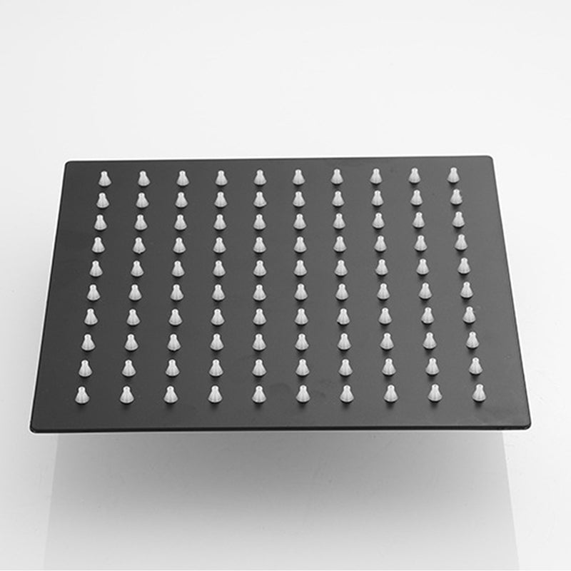 Square and Round Stainless Steel Fixed Shower Head Ceiling Mounted Shower Head in Black Clearhalo 'Bathroom Remodel & Bathroom Fixtures' 'Home Improvement' 'home_improvement' 'home_improvement_shower_heads' 'Shower Heads' 'shower_heads' 'Showers & Bathtubs Plumbing' 'Showers & Bathtubs' 6334119