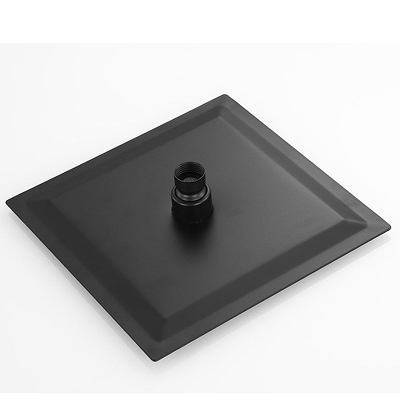 Square and Round Stainless Steel Fixed Shower Head Ceiling Mounted Shower Head in Black Clearhalo 'Bathroom Remodel & Bathroom Fixtures' 'Home Improvement' 'home_improvement' 'home_improvement_shower_heads' 'Shower Heads' 'shower_heads' 'Showers & Bathtubs Plumbing' 'Showers & Bathtubs' 6334121