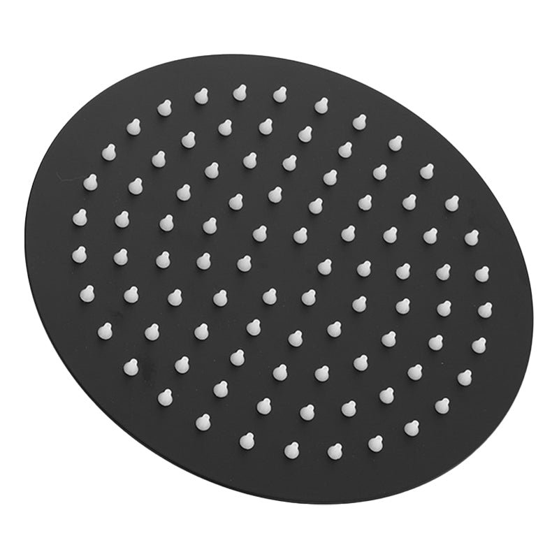 Square and Round Stainless Steel Fixed Shower Head Ceiling Mounted Shower Head in Black Clearhalo 'Bathroom Remodel & Bathroom Fixtures' 'Home Improvement' 'home_improvement' 'home_improvement_shower_heads' 'Shower Heads' 'shower_heads' 'Showers & Bathtubs Plumbing' 'Showers & Bathtubs' 6334124