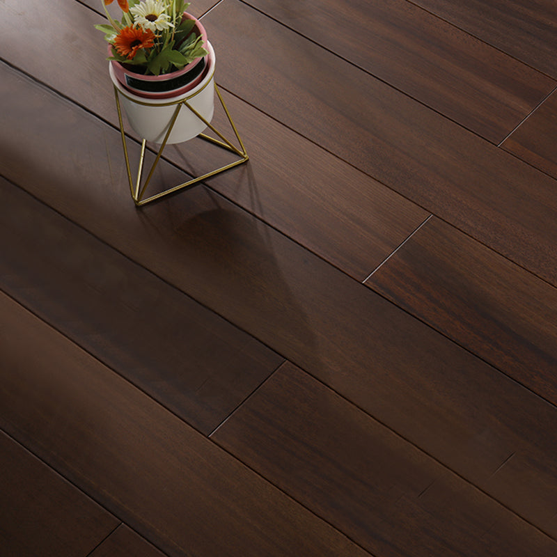 Classic E0 Natural Solid Wood Laminate Flooring, Click-Lock, Waterproof Dark Brown Clearhalo 'Flooring 'Home Improvement' 'home_improvement' 'home_improvement_laminate_flooring' 'Laminate Flooring' 'laminate_flooring' Walls and Ceiling' 6334165