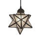 Textured White/Clear Star Hanging Pendant Light Tiffany Style 8"/12" W 1 Head Stainless Glass Ceiling Lamp for Dining Room Clearhalo 'Ceiling Lights' 'Close To Ceiling Lights' 'Industrial' 'Middle Century Pendants' 'Pendant Lights' 'Pendants' 'Tiffany close to ceiling' 'Tiffany Pendants' 'Tiffany' Lighting' 63424