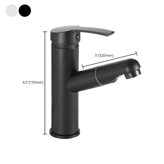 Modern Design Bathroom Faucet Single Handle Faucet with Water Hose Clearhalo 'Bathroom Remodel & Bathroom Fixtures' 'Bathroom Sink Faucets' 'Bathroom Sinks & Faucet Components' 'bathroom_sink_faucets' 'Home Improvement' 'home_improvement' 'home_improvement_bathroom_sink_faucets' 6352956