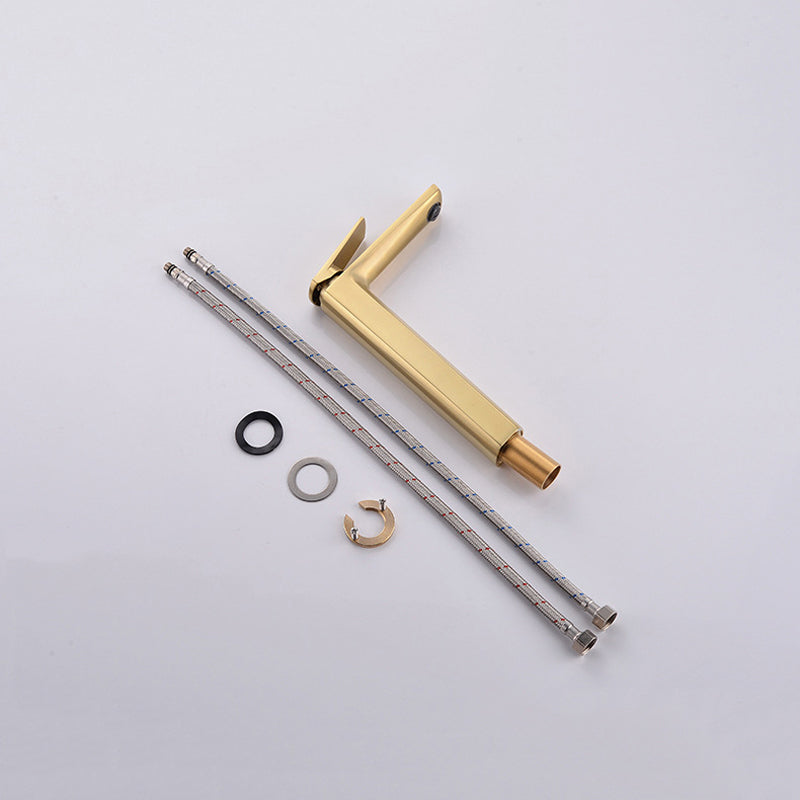 Glam Sink Faucet Brass Lever Handles Vessel Sink Bathroom Faucet Clearhalo 'Bathroom Remodel & Bathroom Fixtures' 'Bathroom Sink Faucets' 'Bathroom Sinks & Faucet Components' 'bathroom_sink_faucets' 'Home Improvement' 'home_improvement' 'home_improvement_bathroom_sink_faucets' 6352979