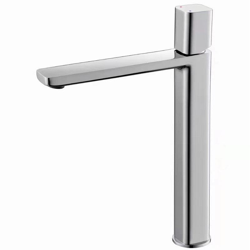 Modern Single Rotary Switch Standard Kitchen Faucet Low Profile Water Faucet Nickel 12" Clearhalo 'Home Improvement' 'home_improvement' 'home_improvement_kitchen_faucets' 'Kitchen Faucets' 'Kitchen Remodel & Kitchen Fixtures' 'Kitchen Sinks & Faucet Components' 'kitchen_faucets' 6353004