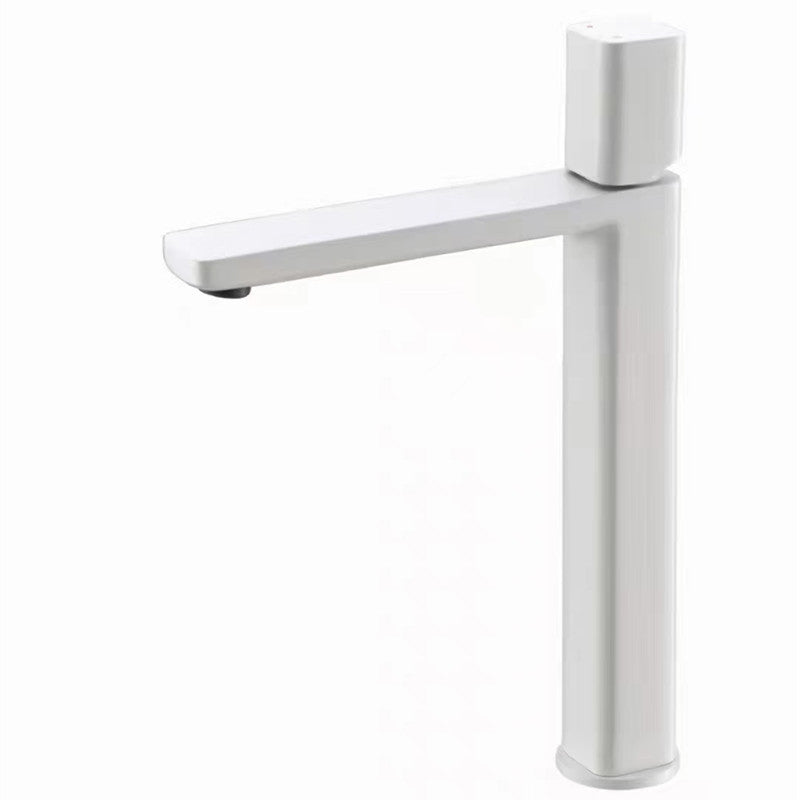 Modern Single Rotary Switch Standard Kitchen Faucet Low Profile Water Faucet White 12" Clearhalo 'Home Improvement' 'home_improvement' 'home_improvement_kitchen_faucets' 'Kitchen Faucets' 'Kitchen Remodel & Kitchen Fixtures' 'Kitchen Sinks & Faucet Components' 'kitchen_faucets' 6353005