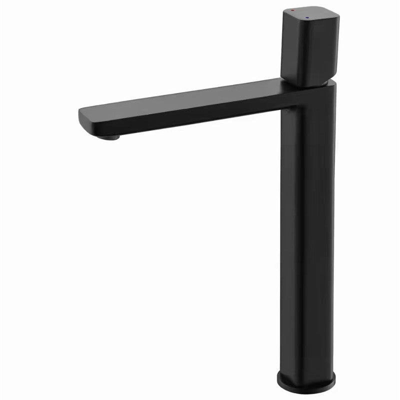 Modern Single Rotary Switch Standard Kitchen Faucet Low Profile Water Faucet Matte Black 12" Clearhalo 'Home Improvement' 'home_improvement' 'home_improvement_kitchen_faucets' 'Kitchen Faucets' 'Kitchen Remodel & Kitchen Fixtures' 'Kitchen Sinks & Faucet Components' 'kitchen_faucets' 6353007
