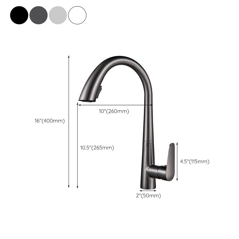 Single Handle Kitchen Faucet Pull Down Faucet with Pull out Sprayer Clearhalo 'Home Improvement' 'home_improvement' 'home_improvement_kitchen_faucets' 'Kitchen Faucets' 'Kitchen Remodel & Kitchen Fixtures' 'Kitchen Sinks & Faucet Components' 'kitchen_faucets' 6353046