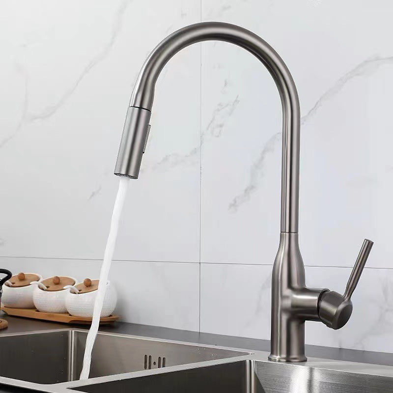 Modern Copper Kitchen Sink Faucet Single Handle High Arc Kitchen Faucet Clearhalo 'Home Improvement' 'home_improvement' 'home_improvement_kitchen_faucets' 'Kitchen Faucets' 'Kitchen Remodel & Kitchen Fixtures' 'Kitchen Sinks & Faucet Components' 'kitchen_faucets' 6353107