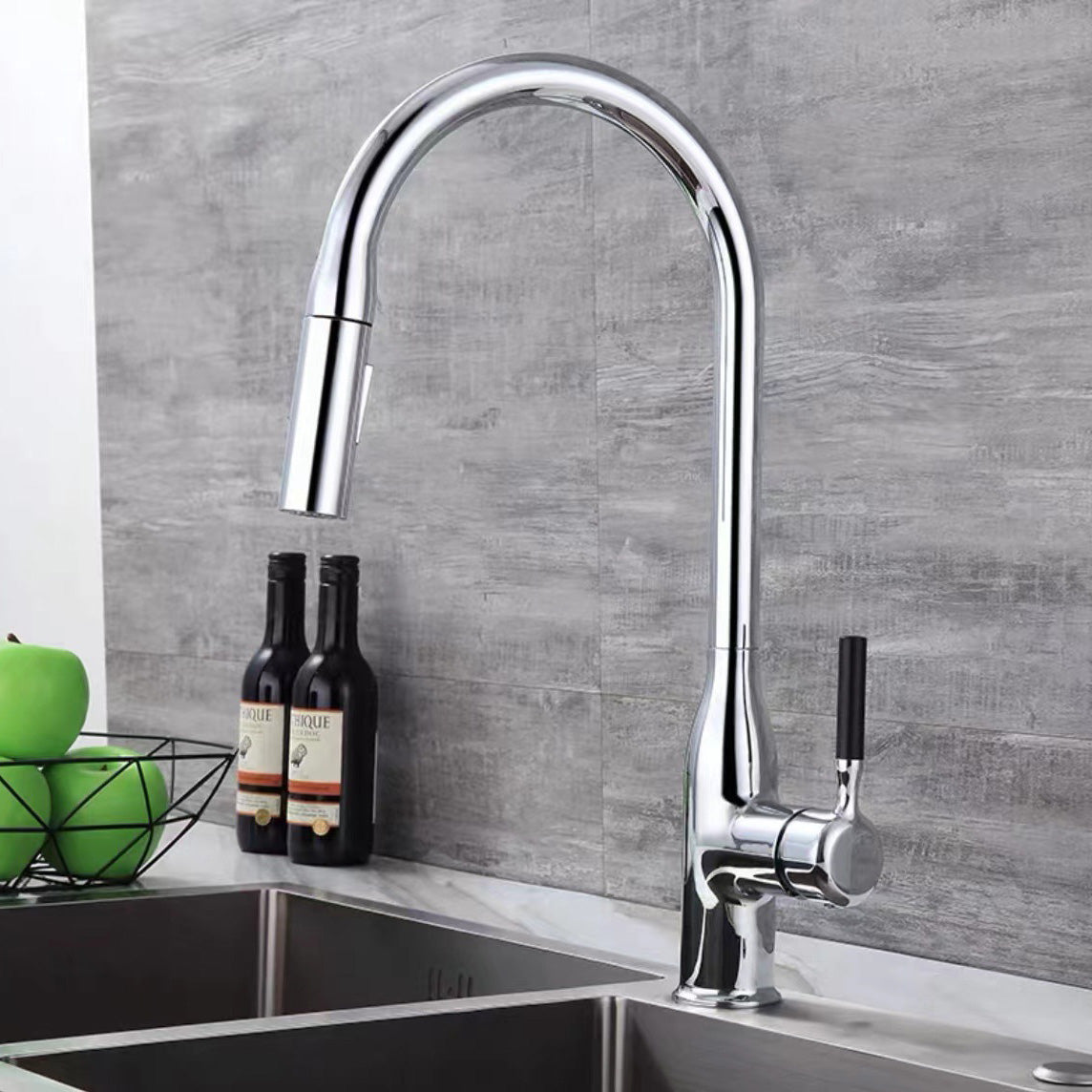 Modern Copper Kitchen Sink Faucet Single Handle High Arc Kitchen Faucet Chrome Clearhalo 'Home Improvement' 'home_improvement' 'home_improvement_kitchen_faucets' 'Kitchen Faucets' 'Kitchen Remodel & Kitchen Fixtures' 'Kitchen Sinks & Faucet Components' 'kitchen_faucets' 6353108
