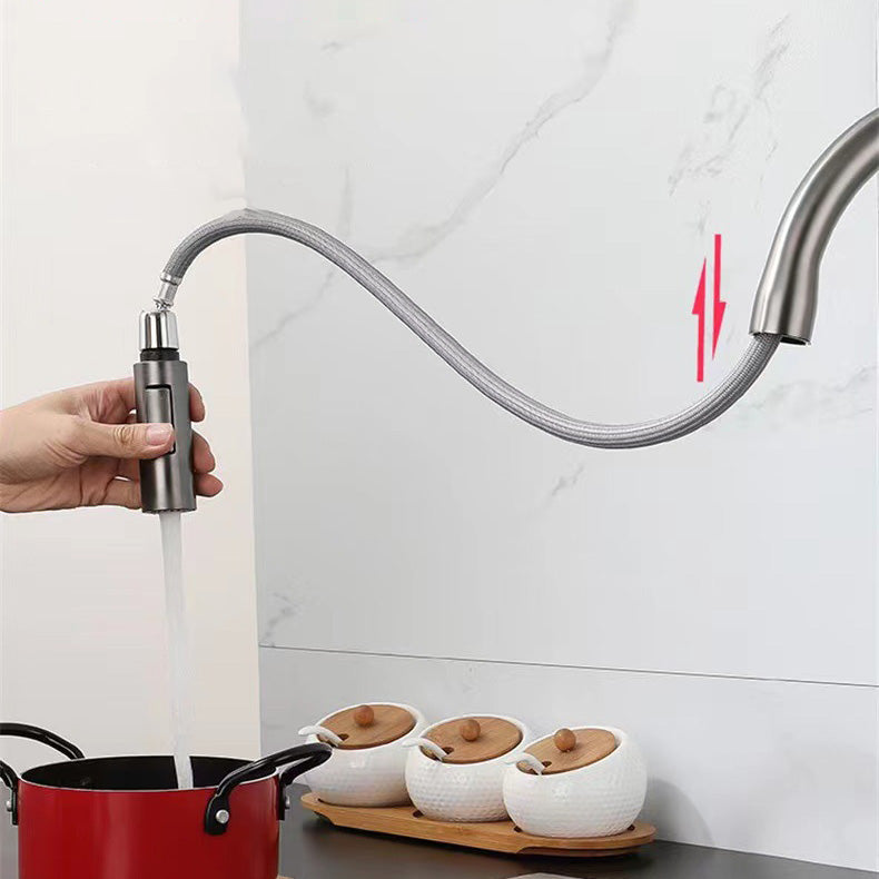 Modern Copper Kitchen Sink Faucet Single Handle High Arc Kitchen Faucet Clearhalo 'Home Improvement' 'home_improvement' 'home_improvement_kitchen_faucets' 'Kitchen Faucets' 'Kitchen Remodel & Kitchen Fixtures' 'Kitchen Sinks & Faucet Components' 'kitchen_faucets' 6353114