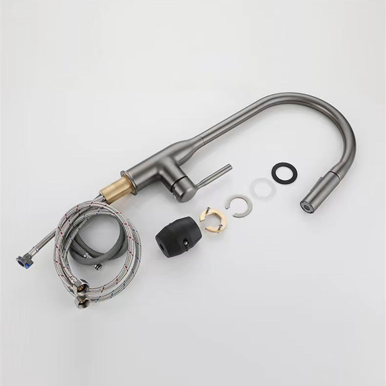 Modern Copper Kitchen Sink Faucet Single Handle High Arc Kitchen Faucet Clearhalo 'Home Improvement' 'home_improvement' 'home_improvement_kitchen_faucets' 'Kitchen Faucets' 'Kitchen Remodel & Kitchen Fixtures' 'Kitchen Sinks & Faucet Components' 'kitchen_faucets' 6353124