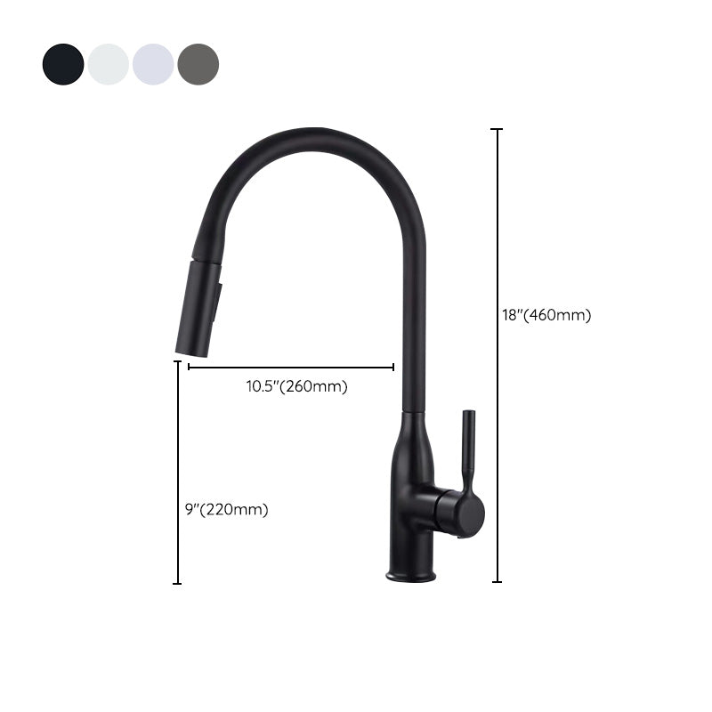 Modern Copper Kitchen Sink Faucet Single Handle High Arc Kitchen Faucet Clearhalo 'Home Improvement' 'home_improvement' 'home_improvement_kitchen_faucets' 'Kitchen Faucets' 'Kitchen Remodel & Kitchen Fixtures' 'Kitchen Sinks & Faucet Components' 'kitchen_faucets' 6353126