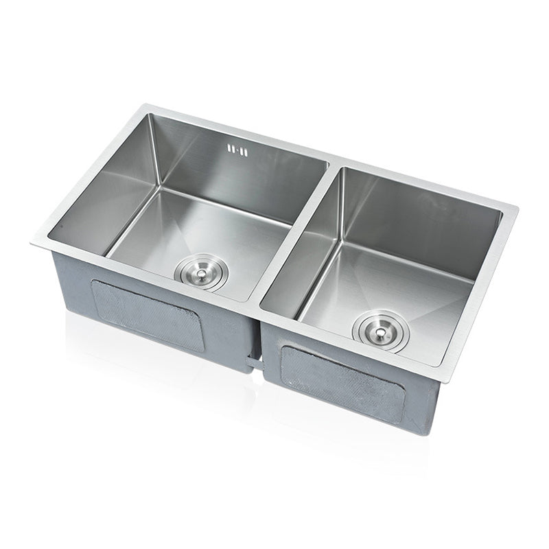 Modern Kitchen Sink Stainless Steel Double Sink with Drain Assembly Workstation Sink Clearhalo 'Home Improvement' 'home_improvement' 'home_improvement_kitchen_sinks' 'Kitchen Remodel & Kitchen Fixtures' 'Kitchen Sinks & Faucet Components' 'Kitchen Sinks' 'kitchen_sinks' 6353132