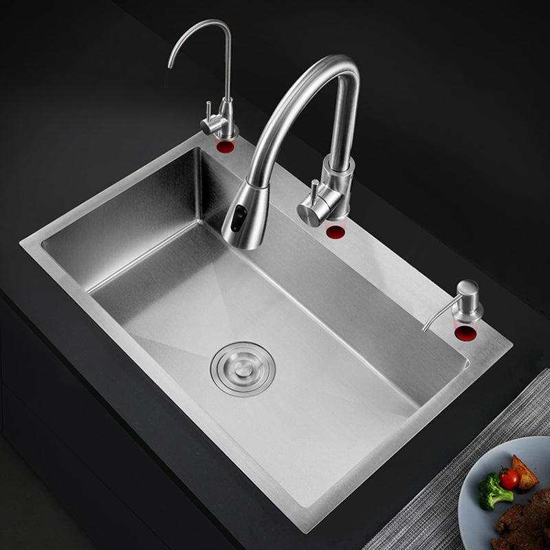 Classic Style Kitchen Sink Corrosion Resistant 3 Holes Kitchen Sink with Drain Assembly Clearhalo 'Home Improvement' 'home_improvement' 'home_improvement_kitchen_sinks' 'Kitchen Remodel & Kitchen Fixtures' 'Kitchen Sinks & Faucet Components' 'Kitchen Sinks' 'kitchen_sinks' 6353145