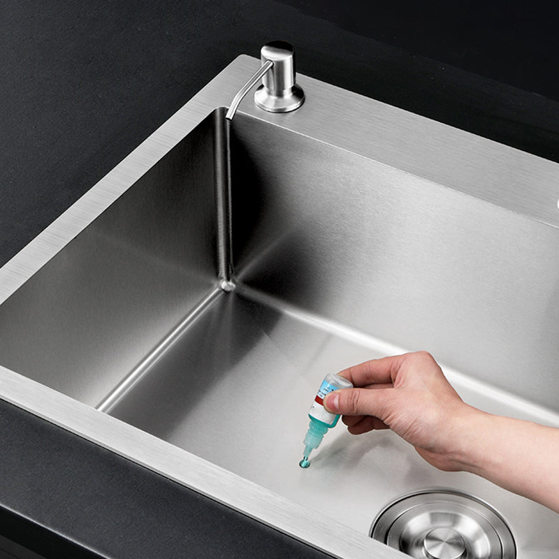 Classic Style Kitchen Sink Corrosion Resistant 3 Holes Kitchen Sink with Drain Assembly Clearhalo 'Home Improvement' 'home_improvement' 'home_improvement_kitchen_sinks' 'Kitchen Remodel & Kitchen Fixtures' 'Kitchen Sinks & Faucet Components' 'Kitchen Sinks' 'kitchen_sinks' 6353147