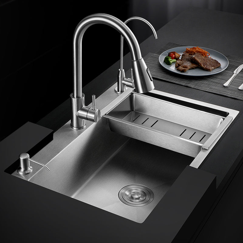 Classic Style Kitchen Sink Corrosion Resistant 3 Holes Kitchen Sink with Drain Assembly Clearhalo 'Home Improvement' 'home_improvement' 'home_improvement_kitchen_sinks' 'Kitchen Remodel & Kitchen Fixtures' 'Kitchen Sinks & Faucet Components' 'Kitchen Sinks' 'kitchen_sinks' 6353156