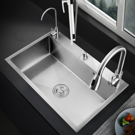Classic Style Kitchen Sink Corrosion Resistant 3 Holes Kitchen Sink with Drain Assembly Clearhalo 'Home Improvement' 'home_improvement' 'home_improvement_kitchen_sinks' 'Kitchen Remodel & Kitchen Fixtures' 'Kitchen Sinks & Faucet Components' 'Kitchen Sinks' 'kitchen_sinks' 6353157