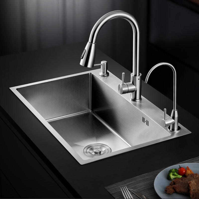 Classic Style Kitchen Sink Corrosion Resistant 3 Holes Kitchen Sink with Drain Assembly Clearhalo 'Home Improvement' 'home_improvement' 'home_improvement_kitchen_sinks' 'Kitchen Remodel & Kitchen Fixtures' 'Kitchen Sinks & Faucet Components' 'Kitchen Sinks' 'kitchen_sinks' 6353159