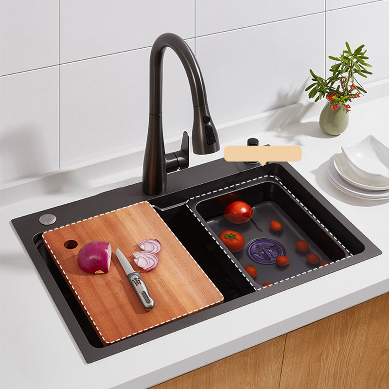 Modern Kitchen Sink Stainless Steel Top-Mount with Basket Strainer Sink Only Clearhalo 'Home Improvement' 'home_improvement' 'home_improvement_kitchen_sinks' 'Kitchen Remodel & Kitchen Fixtures' 'Kitchen Sinks & Faucet Components' 'Kitchen Sinks' 'kitchen_sinks' 6353165