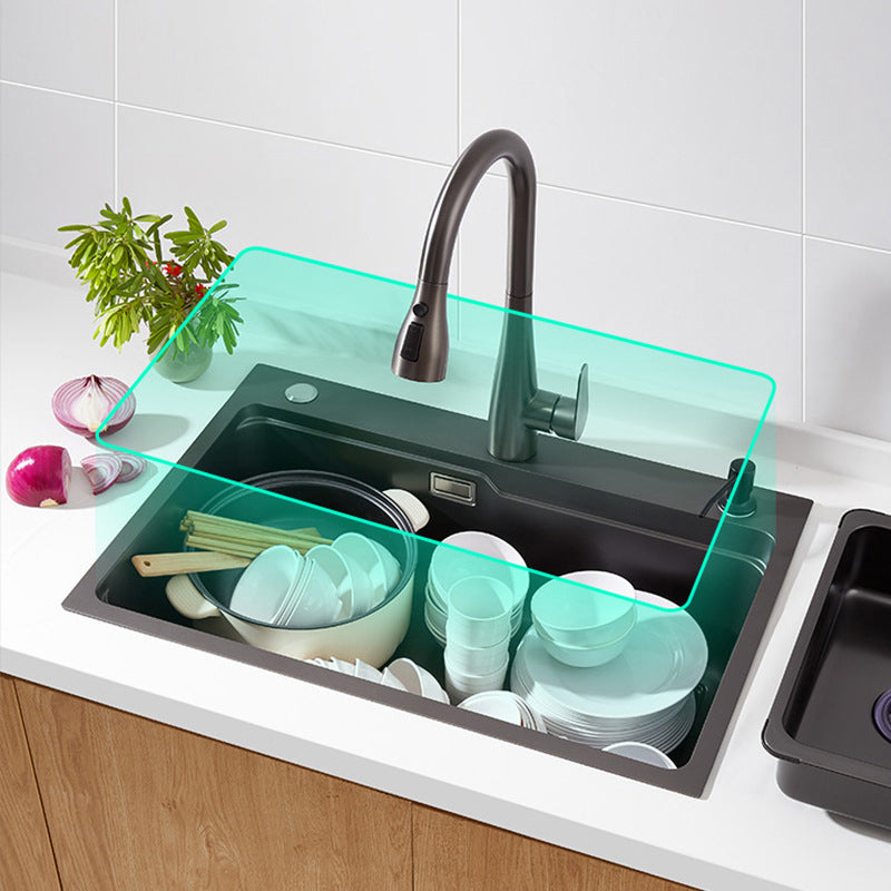 Modern Kitchen Sink Stainless Steel Top-Mount with Basket Strainer Sink Only Clearhalo 'Home Improvement' 'home_improvement' 'home_improvement_kitchen_sinks' 'Kitchen Remodel & Kitchen Fixtures' 'Kitchen Sinks & Faucet Components' 'Kitchen Sinks' 'kitchen_sinks' 6353166