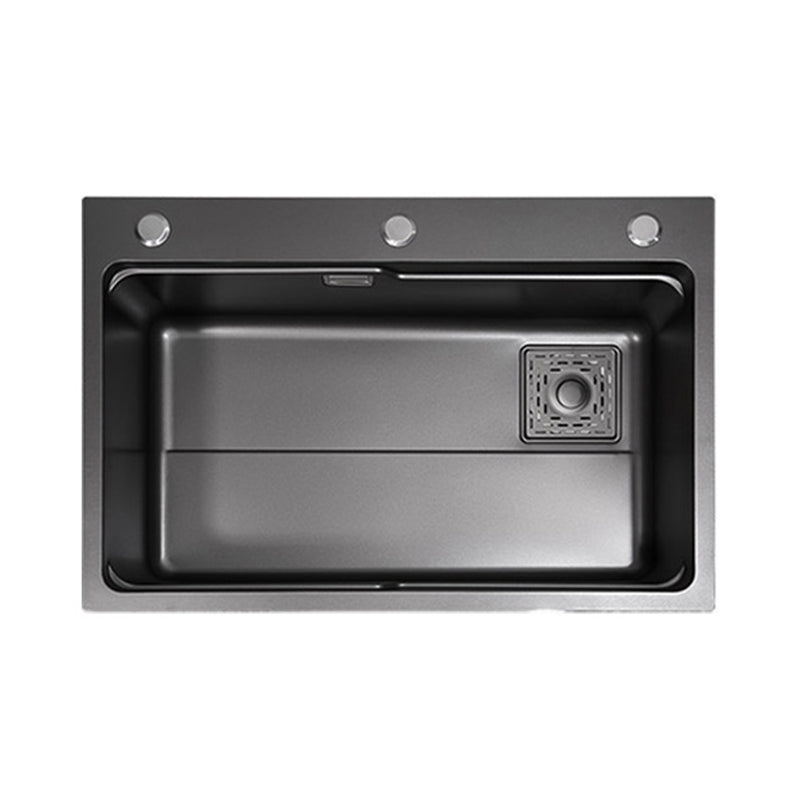 Modern Kitchen Sink Stainless Steel Top-Mount with Basket Strainer Sink Only 27"L x 18"W x 9"H Clearhalo 'Home Improvement' 'home_improvement' 'home_improvement_kitchen_sinks' 'Kitchen Remodel & Kitchen Fixtures' 'Kitchen Sinks & Faucet Components' 'Kitchen Sinks' 'kitchen_sinks' 6353168