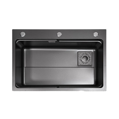 Modern Kitchen Sink Stainless Steel Top-Mount with Basket Strainer Sink Only 27"L x 18"W x 9"H Clearhalo 'Home Improvement' 'home_improvement' 'home_improvement_kitchen_sinks' 'Kitchen Remodel & Kitchen Fixtures' 'Kitchen Sinks & Faucet Components' 'Kitchen Sinks' 'kitchen_sinks' 6353168