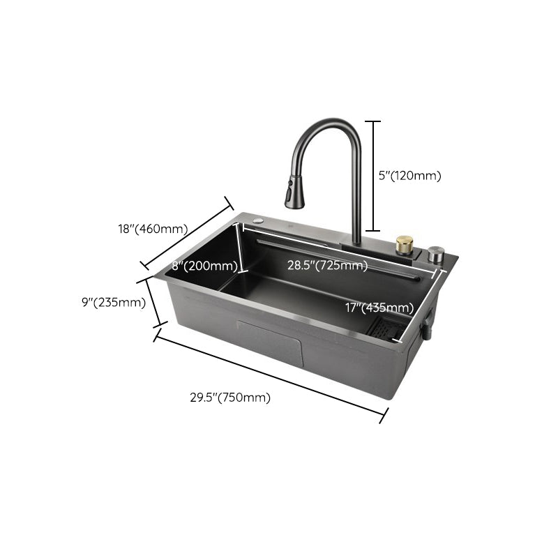 Contemporary Kitchen Sink Corrosion Resistant 3 Holes Kitchen Sink with Drain Assembly Clearhalo 'Home Improvement' 'home_improvement' 'home_improvement_kitchen_sinks' 'Kitchen Remodel & Kitchen Fixtures' 'Kitchen Sinks & Faucet Components' 'Kitchen Sinks' 'kitchen_sinks' 6353216