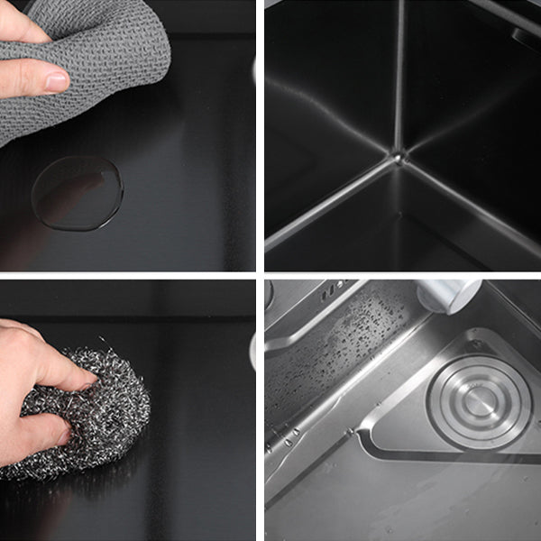 Contemporary Kitchen Sink Stainless Steel Corrosion Resistant Kitchen Sink with Faucet Clearhalo 'Home Improvement' 'home_improvement' 'home_improvement_kitchen_sinks' 'Kitchen Remodel & Kitchen Fixtures' 'Kitchen Sinks & Faucet Components' 'Kitchen Sinks' 'kitchen_sinks' 6353226