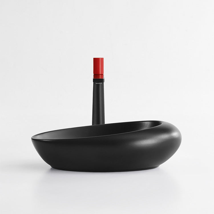 Modern Bathroom Sink Porcelain Pop-Up Drain Oval-Shape Vessel Lavatory Sink Clearhalo 'Bathroom Remodel & Bathroom Fixtures' 'Bathroom Sinks & Faucet Components' 'Bathroom Sinks' 'bathroom_sink' 'Home Improvement' 'home_improvement' 'home_improvement_bathroom_sink' 6353249