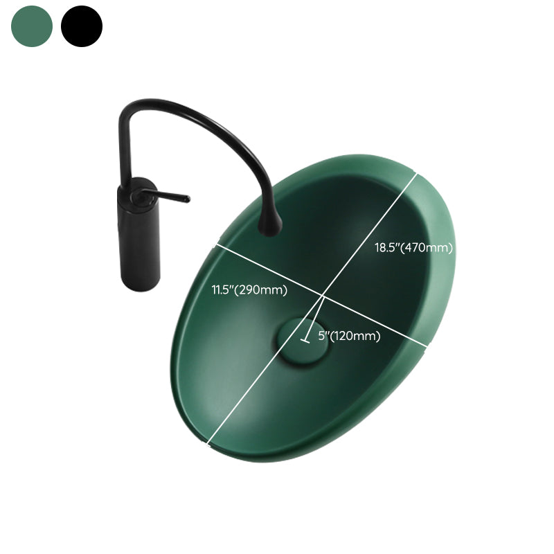 Modern Bathroom Sink Porcelain Pop-Up Drain Oval-Shape Vessel Lavatory Sink Clearhalo 'Bathroom Remodel & Bathroom Fixtures' 'Bathroom Sinks & Faucet Components' 'Bathroom Sinks' 'bathroom_sink' 'Home Improvement' 'home_improvement' 'home_improvement_bathroom_sink' 6353261