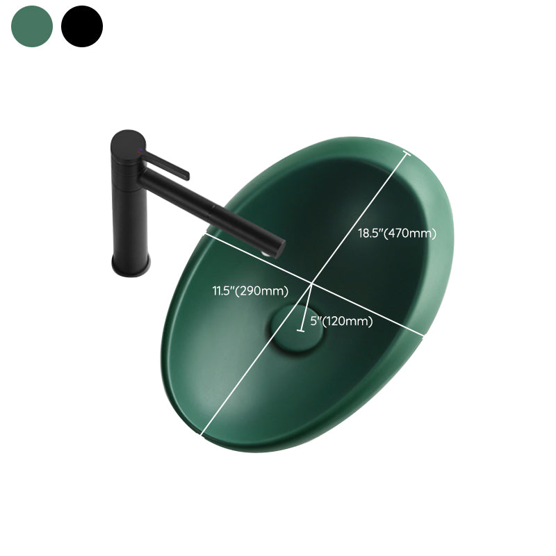 Modern Bathroom Sink Porcelain Pop-Up Drain Oval-Shape Vessel Lavatory Sink Clearhalo 'Bathroom Remodel & Bathroom Fixtures' 'Bathroom Sinks & Faucet Components' 'Bathroom Sinks' 'bathroom_sink' 'Home Improvement' 'home_improvement' 'home_improvement_bathroom_sink' 6353262