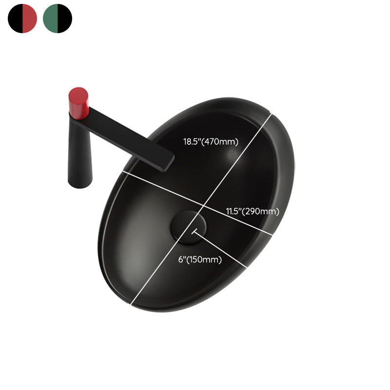 Modern Bathroom Sink Porcelain Pop-Up Drain Oval-Shape Vessel Lavatory Sink Clearhalo 'Bathroom Remodel & Bathroom Fixtures' 'Bathroom Sinks & Faucet Components' 'Bathroom Sinks' 'bathroom_sink' 'Home Improvement' 'home_improvement' 'home_improvement_bathroom_sink' 6353263